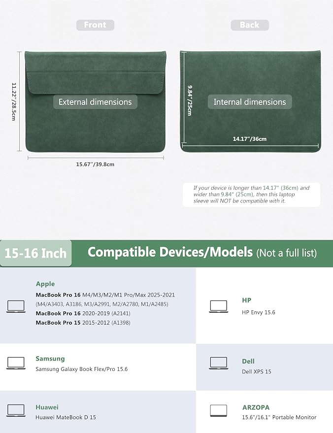HYZUO 15-16 Inch Laptop Sleeve Bag - Image 6