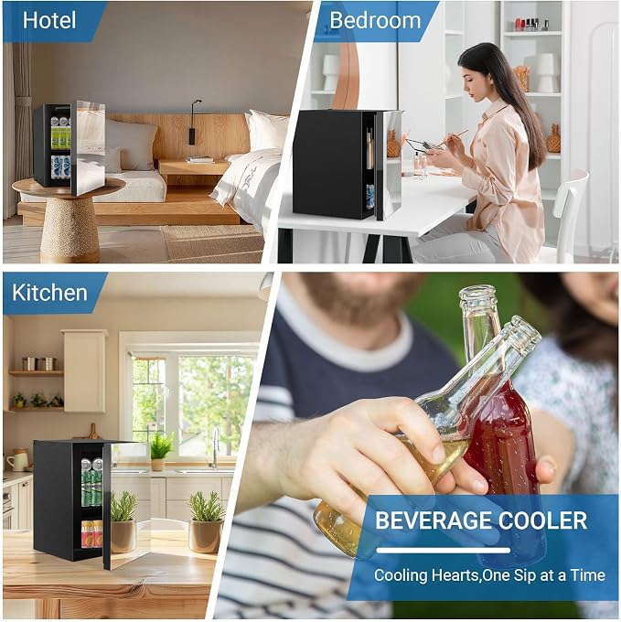 Compact Freestanding Beverage Refrigerator and Skincare Fridge, 0.9 Cu.Ft Mini - Image 7