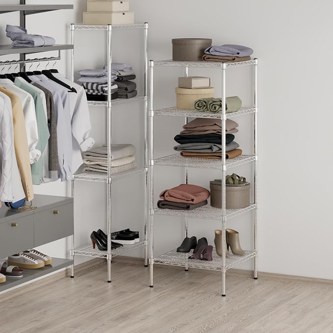 24" Deep x 24" Wide x 64" Height Wire Shelving Kit | 5-Tier | NSF Commercial - Image 7