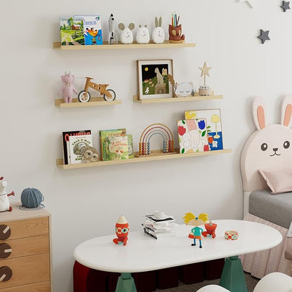 Fun Memories Picture Ledge Shelf, 16 Inch Long Floating Shelves Set of 6 - Image 6