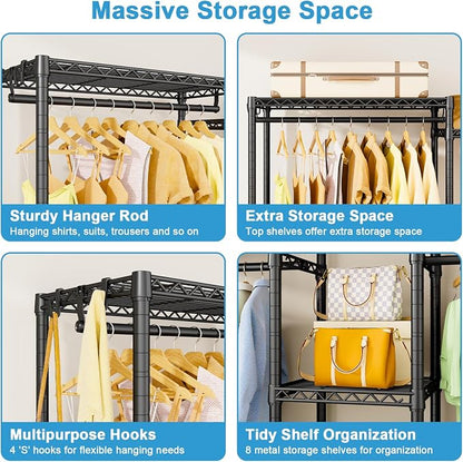 Ulif E4 Clothes Rack, Heavy-Duty Garment Rack, Metal Freestanding Clothing - Image 5
