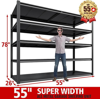REIBII Garage Shelving 78" H, Storage Shelves Heavy Duty Shelving Unit Load - Image 2