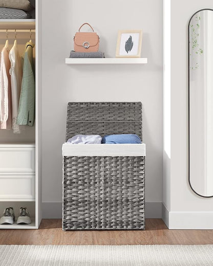 SONGMICS Laundry Hamper with Lid, 110L Clothes Hamper with 2 Removable Liner - Image 9