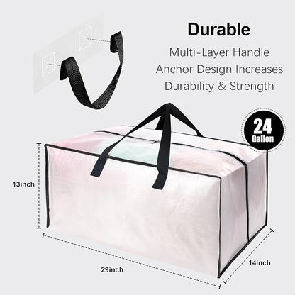 6 Pack Heavy Duty Large Moving Bags W/Backpack Straps - Image 2
