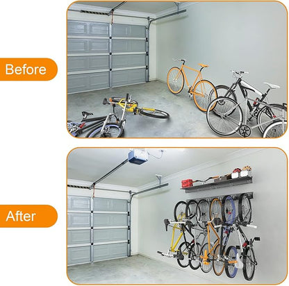TORACK Bike Storage Rack with Shelf, 6 Bikes Hangers - Image 6