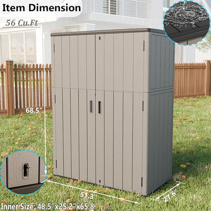 HOMSPARK Outdoor Storage Shed Weather Resistance, Patio Storage Cabinet - Image 3