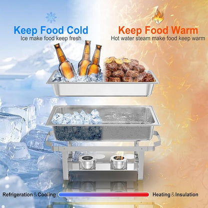 Chafing Dishes for Buffet 2 Pack, 11QT Stainless Steel Food Warmers for Parties - Image 5
