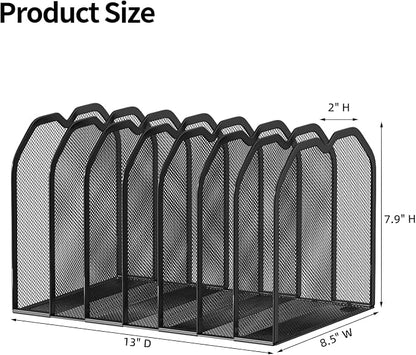 Black 7-Section File Folder Organizer - Image 3