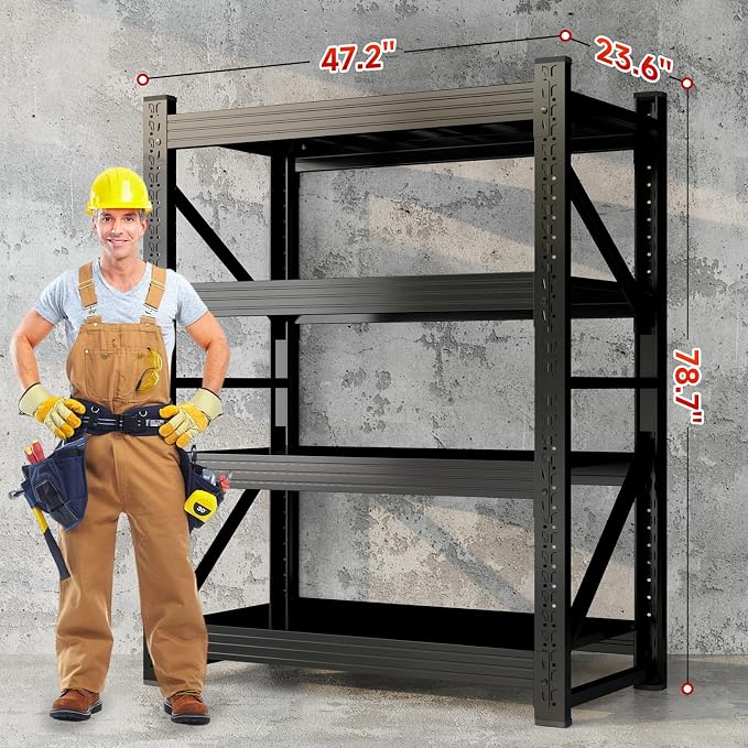4000LBS Garage Storage Shelves, 4 Tier Metal Utitly Shelves Industrial Shelving - Image 3