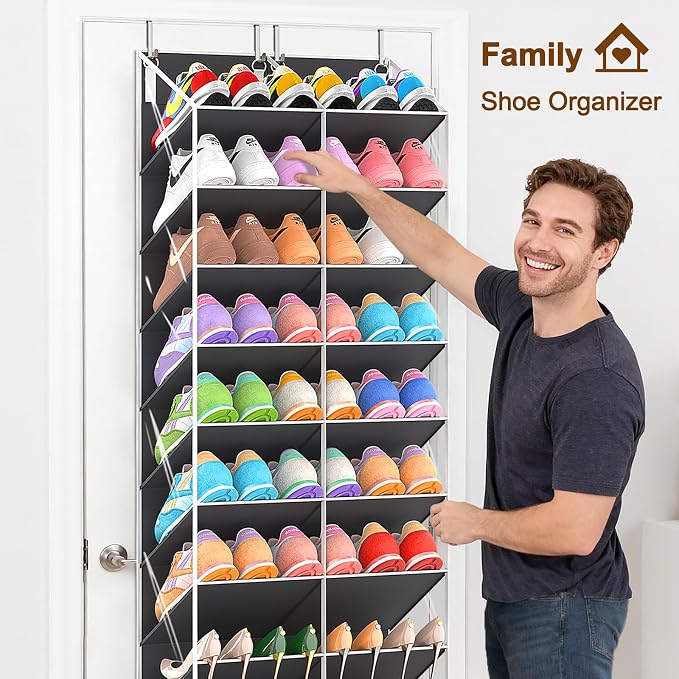 30 Pairs Over the Door Shoe Organizer, 10-Tier Door Shoes Rack Storage Fit All - Image 4