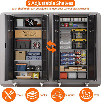 Aobabo 71" H×32" W×16" D Metal Storage Cabinet - Image 5
