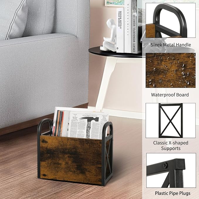 YINMIT Magazine Holder, Magazine Rack Floor, Magazine Storage Basket, Folder - Image 3