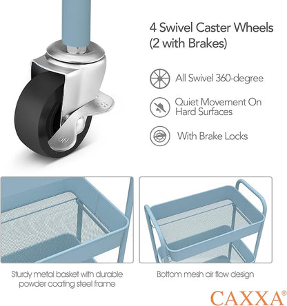 CAXXA 3-Tier Rolling Metal Storage Organizer - Image 5