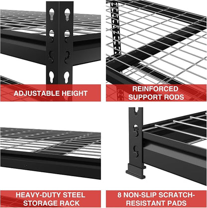 WORKPRO 5-Tier Metal Shelving Unit, 48”W x 24”D x 72”H, Heavy Duty Adjustable - Image 6