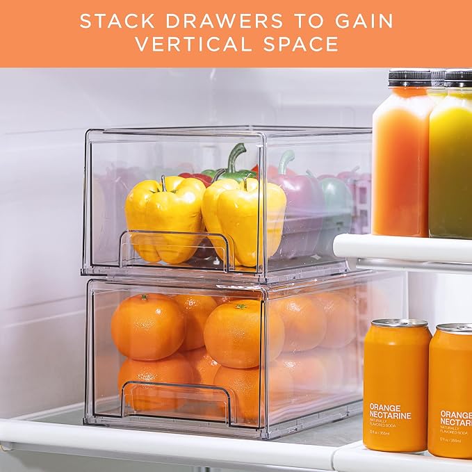 Sorbus Plastic Storage Bins Stackable Clear Pantry Organizer Box Bin - Image 7