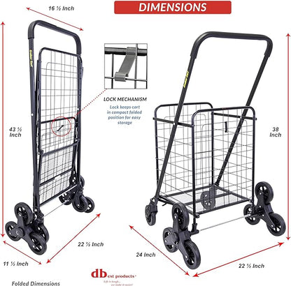 dbest Products Stair Climber Cruiser Cart Shopping Grocery Rolling Folding - Image 3