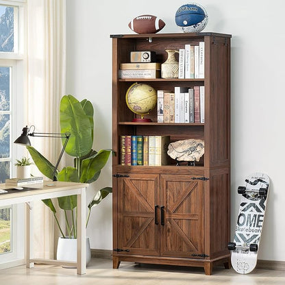 70in Tall Bookshelf 5 Tier Bookcase - Image 3