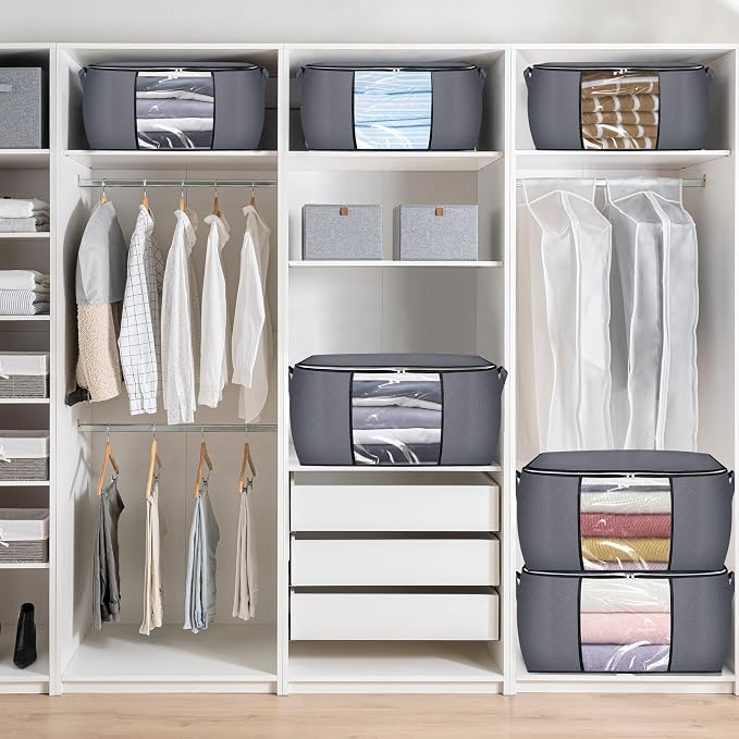10 Pack Clothes Storage Bags, 90L Large Blanket Storage Bag Comforter Storage - Image 5