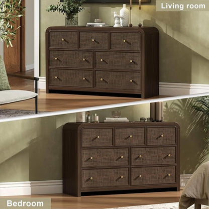 Oak&Sparrow 7 Drawer Dresser for Bedroom, Boho Chest of Drawers, Thickened - Image 4