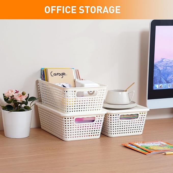 Plastic Storage Baskets With Lid, Storage Bins - Image 3