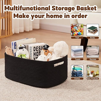 OIAHOMY Storage Basket for Shelves, Closet Cube Storage Bins Baskets for - Image 4