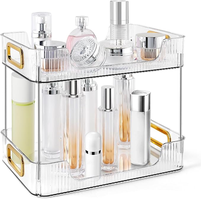 2-Tier Bathroom Counter Organizer Countertop Storage, Dresser Organizer Vanity by TENDER+EPOCH