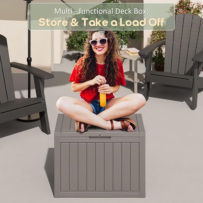 45 Gallon Outdoor Storage Deck Box Waterproof, Garden Tool, Backyard Cushion - Image 4