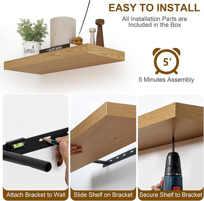 Fun Memories Floating Shelves for Wall, 8 Inch Deep Floating Wall Shelf - Image 8