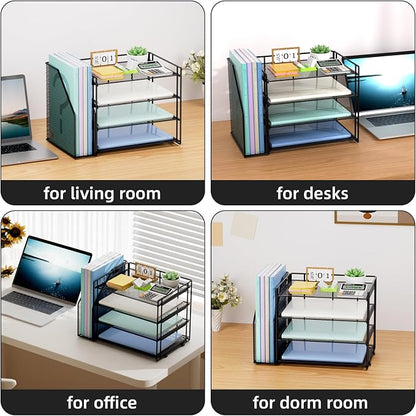 Marbrasse Desk Organizer and Accessories，4-Tier Paper Letter Tray Organizer - Image 6