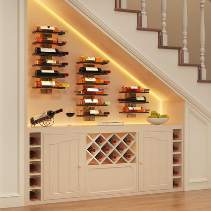 Hoctieon 6 Tier Wall Mount Wine Rack, Wall Mounted Wine Bottle Racks - Image 3