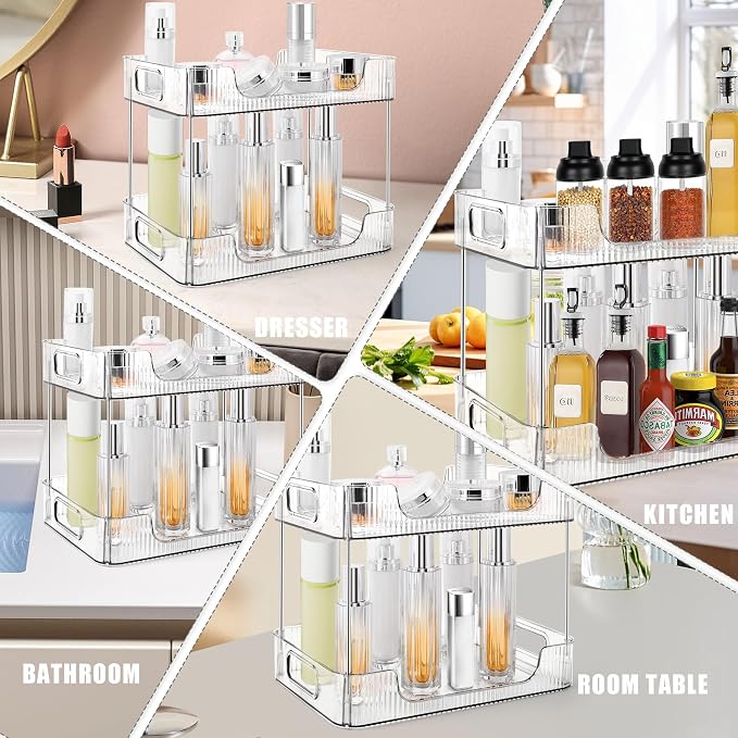 2-Tier Bathroom Counter Organizer Countertop Storage, Dresser Organizer Vanity - Image 7