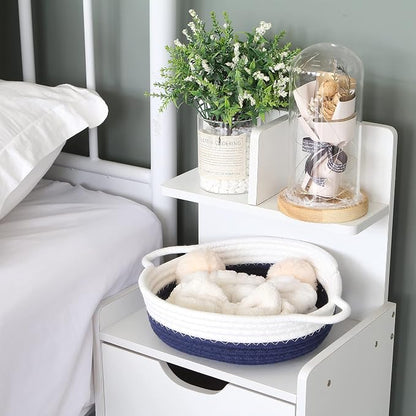 Sea Team 2-Pack Cotton Rope Baskets, 10 x 3 Inches Small Woven Storage Basket - Image 2