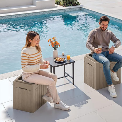 Devoko 30 Gallon Resin Deck Box 2 Pack Outdoor Indoor Waterproof Storage Box - Image 5