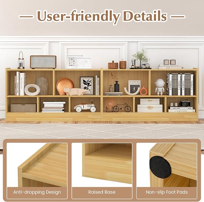Giantex 5-Cube Bookcase, Freestanding 3-Tier Bookshelf - Image 5