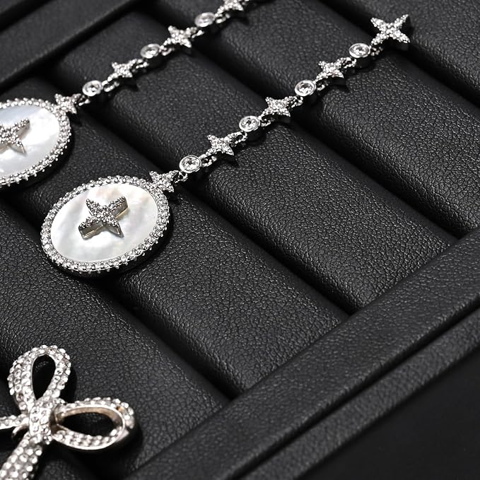 Oirlv Premium PU Leather Ring Tray Display Stand Slotted Ring Showcase Display - Image 7