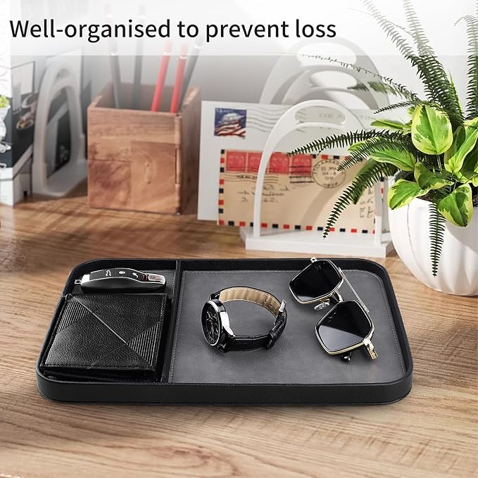 SENEN Leather Tray, Stylish and Organized Multifunctional Tray, - Image 5