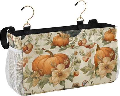 Thanksgiving Turkeys Pumpkin Beige Bedside Caddy - Image 2