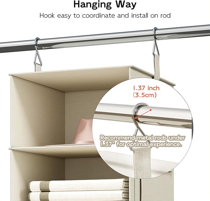 Vailando 3-Shelf Hanging Closet Organizer, Baby Clothes Storage and Organization - Image 7