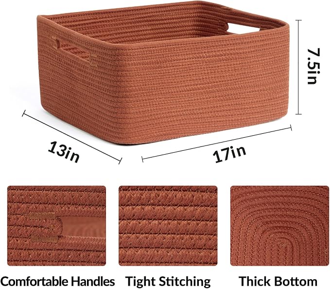 Large Storage Baskets for Shelves, Closet Organizers Bins for Clothes Blanket - Image 2