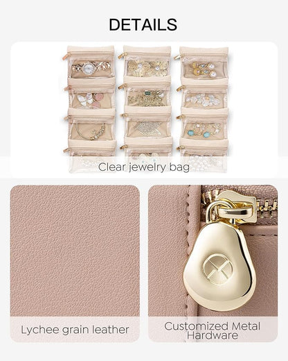 Vlando Jewelry Box with 12 Velvet Jewelry Bags Travel Jewelry Case - Image 4