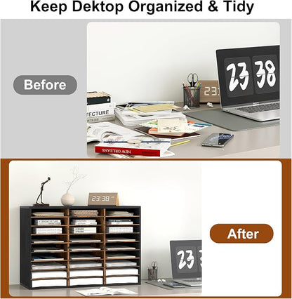 Literature Organizer 27 Slots Wooden Mailboxes - Image 7