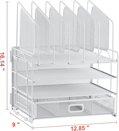 Marbrasse Desk Organizers, 4-Tier Mesh Desk File Organizer - Image 5