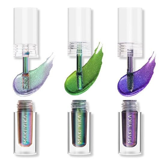 MAKI YIKA 3Pc Glitter Eyeshadow Liquid Multichrome Eyeshadows Long Lasting by MakiYikaBeauty