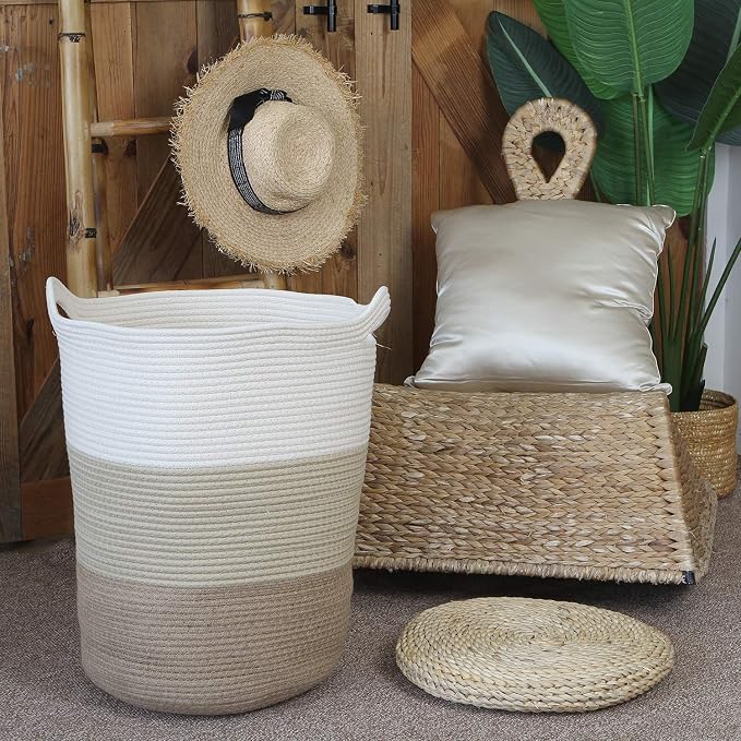 Sea Team Large Size Cotton Rope Woven Storage Basket - Image 4