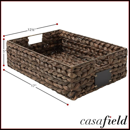 Casafield Set of 4 Water Hyacinth Pantry Baskets, 12-1/2" x 17" x 5", - Image 7