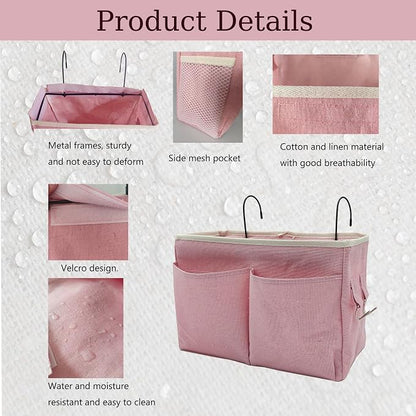 2-Pack Bedside Caddy Bedside Hanging Storage Basket Multi-Function Organizer - Image 3