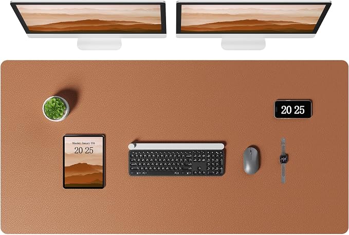 Aothia Leather Desk Pad Protector, Office Desk Mat, Large Mouse Pad, Laptop by AothiaSimpleNaturalUnique