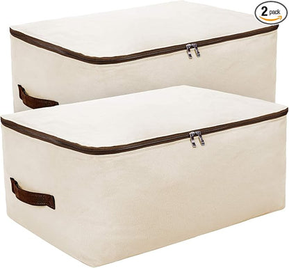 Pack of 2, 27.5 * 19.7 * 11", 100% Cotton Breathable Soft Big Storage Bags by iwillCREATEPRO