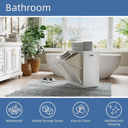HITNET Tilt Out Laundry Hamper Cabinet, Bathroom Laundry Cabinet - Image 6