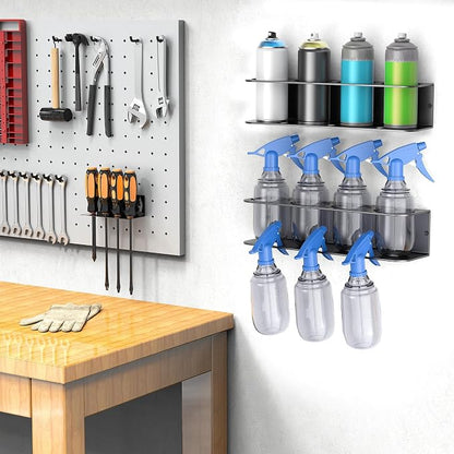 WALMANN Spray Bottle Holder Wall Mount, Metal Spray Can Storage Rack - Image 2